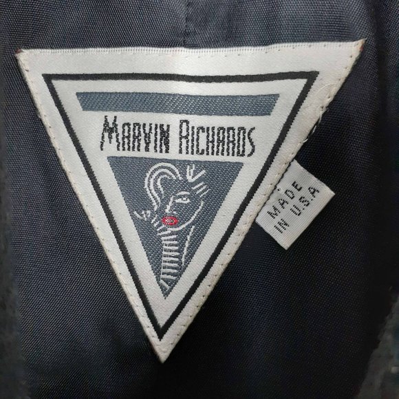 Marvin Richards wool blend double breasted pea coat Size 4 Black Nautical Navy - Picture 12 of 12